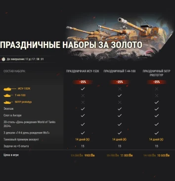 14-летие World of Tanks: эпическая распродажа!